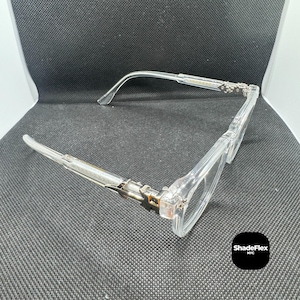 Y2K Vintage Clear Lens Glasses – Gothic Silver Cross Frame, Stylish Unisex Eyewear, Transparent, Non-Prescription, Anti-Blue Light