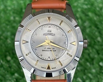 Classic Roamer AM014 Mechanische Herrenuhr - Neuer alter Lagerzustand - Schweizer Herstellung - 17 Jewels