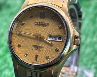 Vintage Citizen - Gold Dial - Automatic Men's Wrist Watch - Made in Japan 21 Jewels