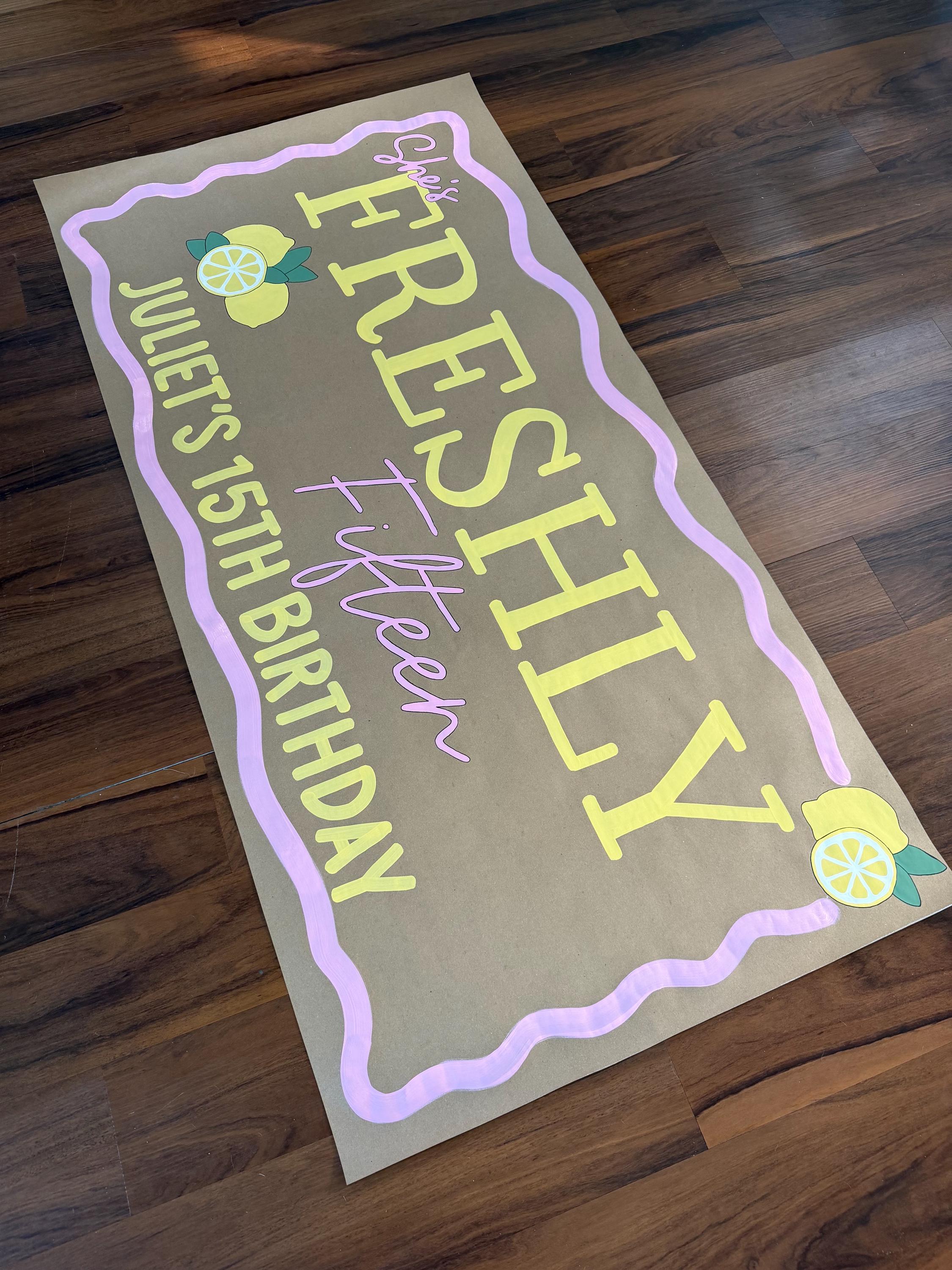 Freshly 21 Hand- Painted Banner - Etsy
