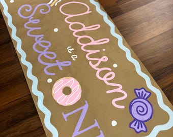 Sweet One First Birthday Hand- Painted Banner