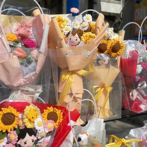 Handmade Blumenstrauß aus Wolle verwendet, um Wohnzimmer, Schlafzimmer oder als Geschenk für Geburtstag, Urlaub, Abschlussfeier,Lehrer Geschenk schmücken