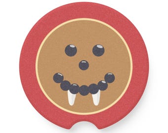 Posavasos de esteatita con forma de panqueque de vampiro - Rojo sangre - Divertido accesorio para el auto
