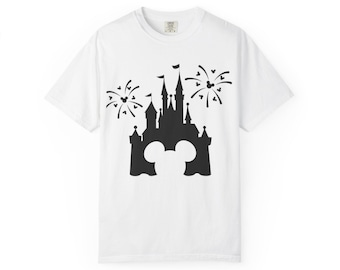 Disney Schloss Feuerwerk Urlaub T-Shirt, Unisex T-Shirt für Freizeitpark, Geschenk, Familienurlaub, Happly Ever After Mickey Feuerwerk