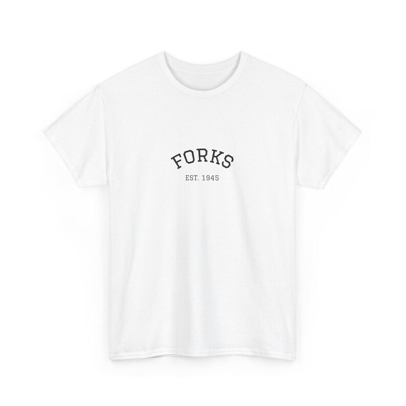 Camiseta de algodón Vintage Forks Twilight - Ropa informal, regalo personalizado, camiseta unisex para fans de los vampiros. ¡Súper linda! imagen 2