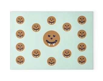 Tabla de cortar de cristal con diseño de vampiro para tortitas - Decoración festiva para la cocina