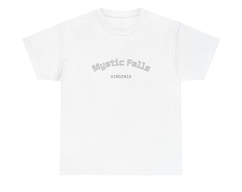Camiseta unisex de algodón de Mystic Falls, camiseta informal para fans, regalo para amantes de TVD, convenciones, regalos, camiseta de vampiro
