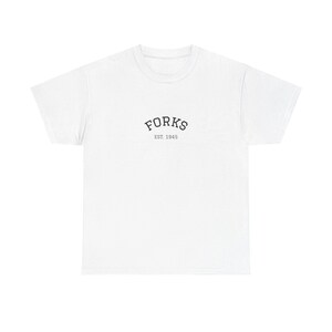 Camiseta de algodón Vintage Forks Twilight - Ropa informal, regalo personalizado, camiseta unisex para fans de los vampiros. ¡Súper linda! imagen 1