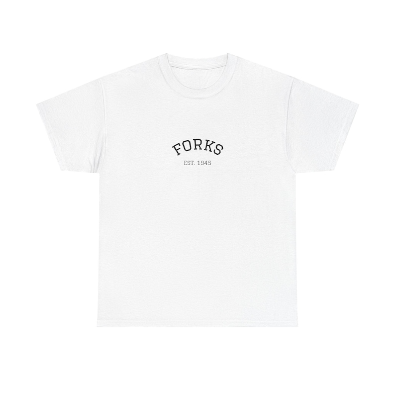 Camiseta de algodón Vintage Forks Twilight - Ropa informal, regalo personalizado, camiseta unisex para fans de los vampiros. ¡Súper linda! imagen 1