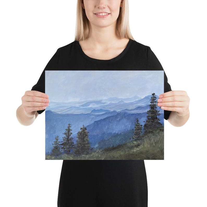 Smoky Mountains Print, Cabin Decor, Blue Mountains, Tennessee, North