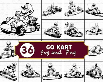 Paquete SVG de karts, silueta de carreras PNG, clipart de deportes de motor, vector de karts, pista de carreras
