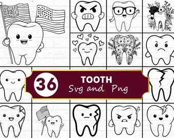 Paquete SVG PNG de dientes, silueta dental de dentista, archivo Cricut de hada de los dientes, vector médico