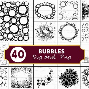 Bubbles SVG, Floating Soap Bubble Silhouette PNG, Effervescent Foam Clipart, Water Orb Vector, Cricut