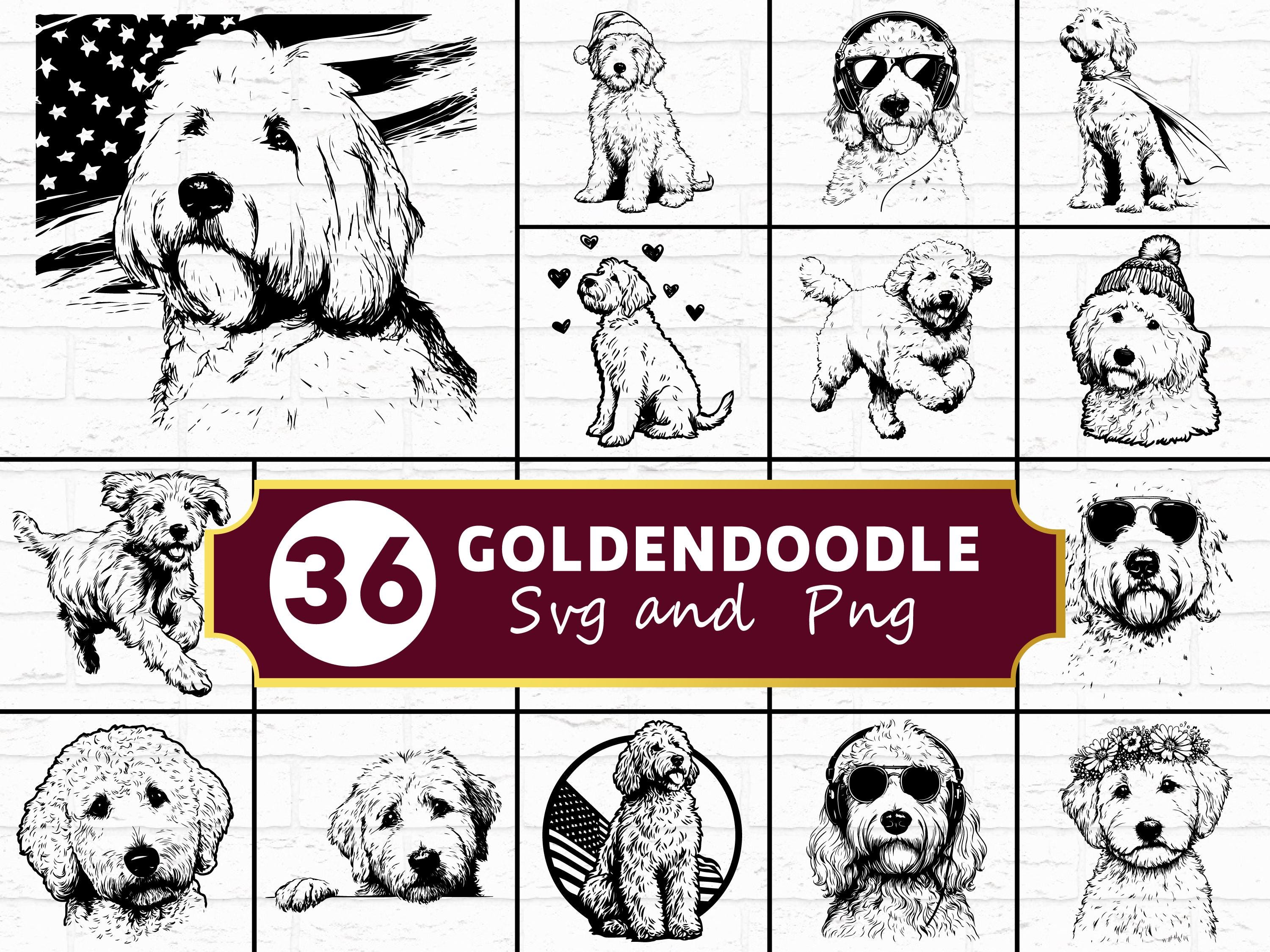 Goldendoodle SVG PNG Bundle, Doodle Dog Silhouette Clipart, Pet Lover ...