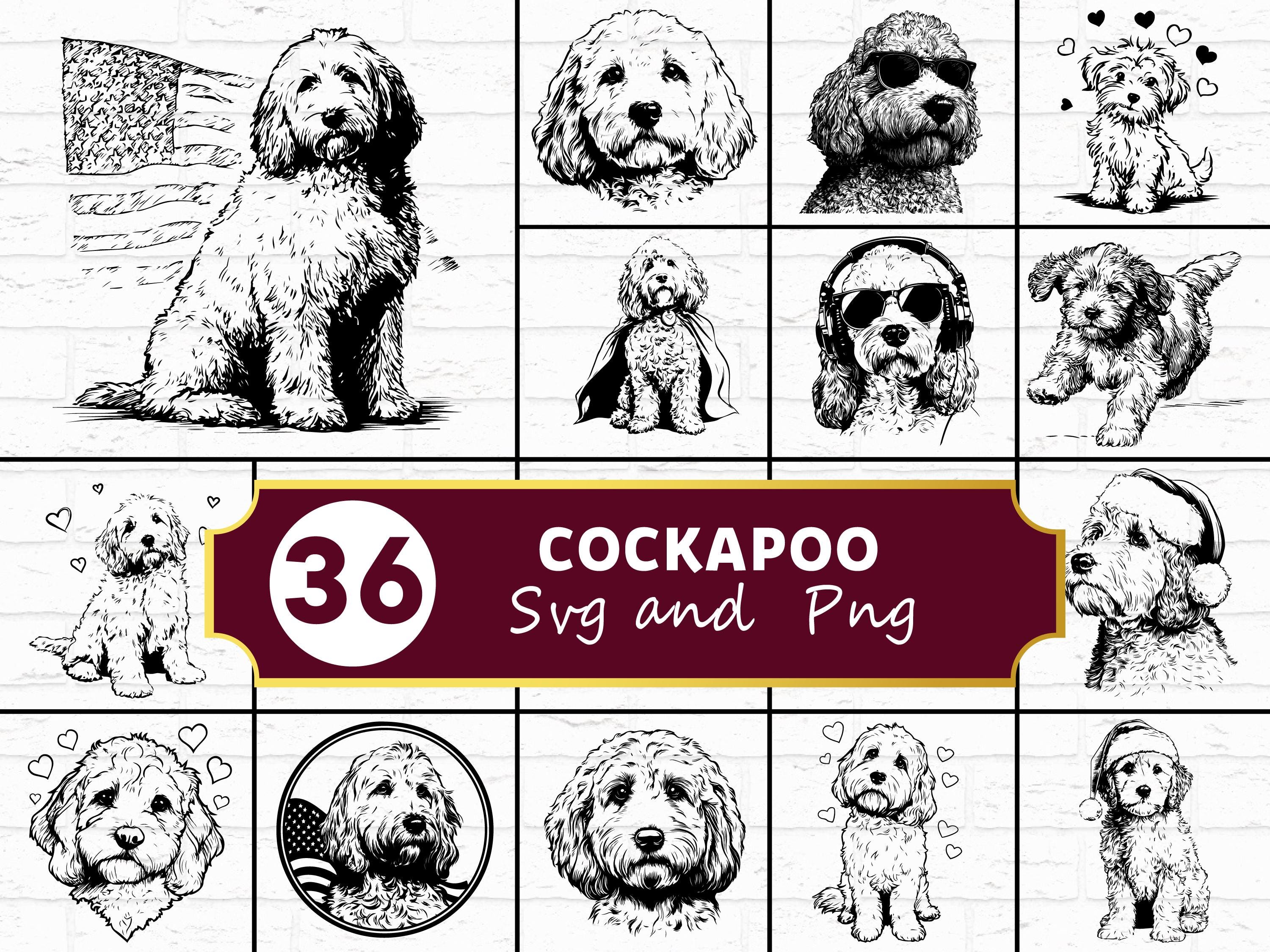 Cockapoo SVG PNG Bundle, Dog Silhouette Clipart, Puppy Pet Cricut Files ...