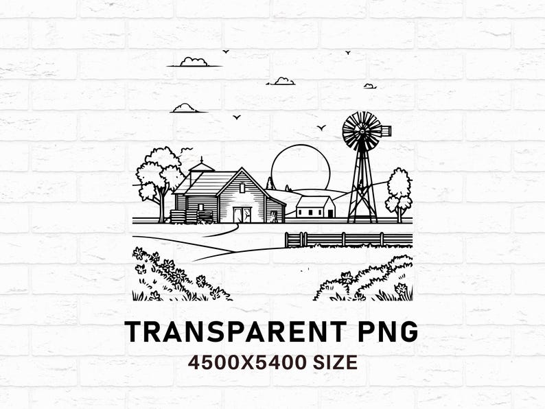 Svg Rural Area Farm Ranch SVG PNG Bundle, Barn Silhouette Clipart, Country Farmhouse ...