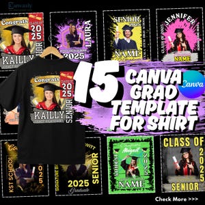2025 Graduation Tshirt Grad Bootleg Canva Template, Canva Grad Tshirt Template, Custom Senior Graduation Template, Class of 2025, Grad Shirt