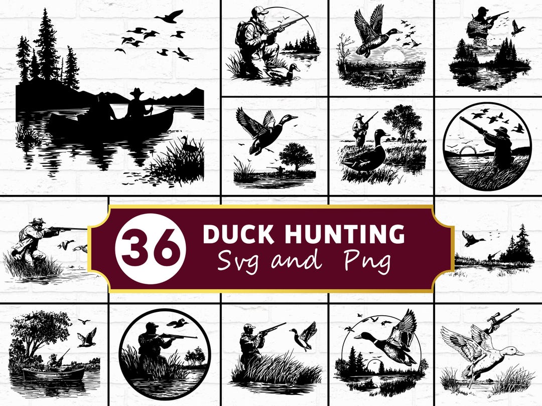 Ente Jagd SVG PNG Bundle, Jäger Silhouette Clipart, Outdoor Sport ...