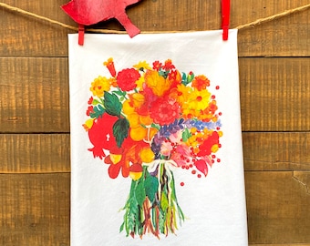 Fall Colors Bouquet Kitchen Towel