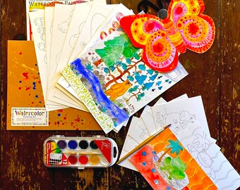 Kids Watercolor Painting Kit ~ Two