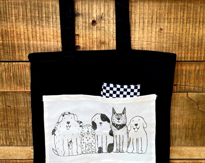 Five Dogs Big Pocket Market Tote