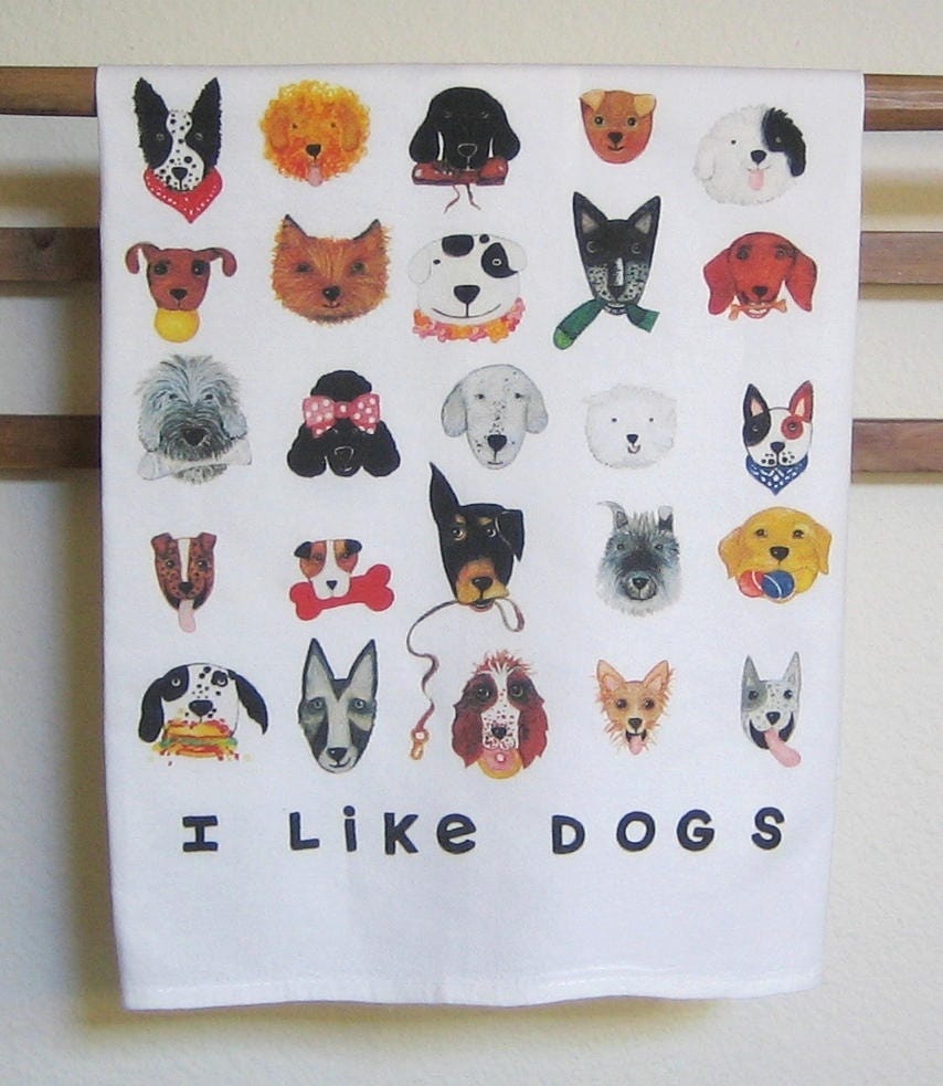DOGS Kitchen Towel Etsy