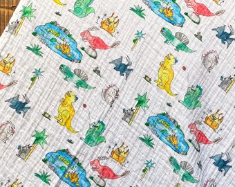 Dinosaurs at the Pond Baby Swaddle Gift Set