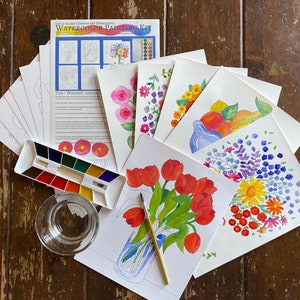 Watercolor Painting Kit, Flowers and Still Lifes