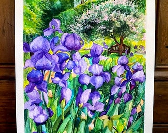 Iris Watercolor Giclee Print 9x11