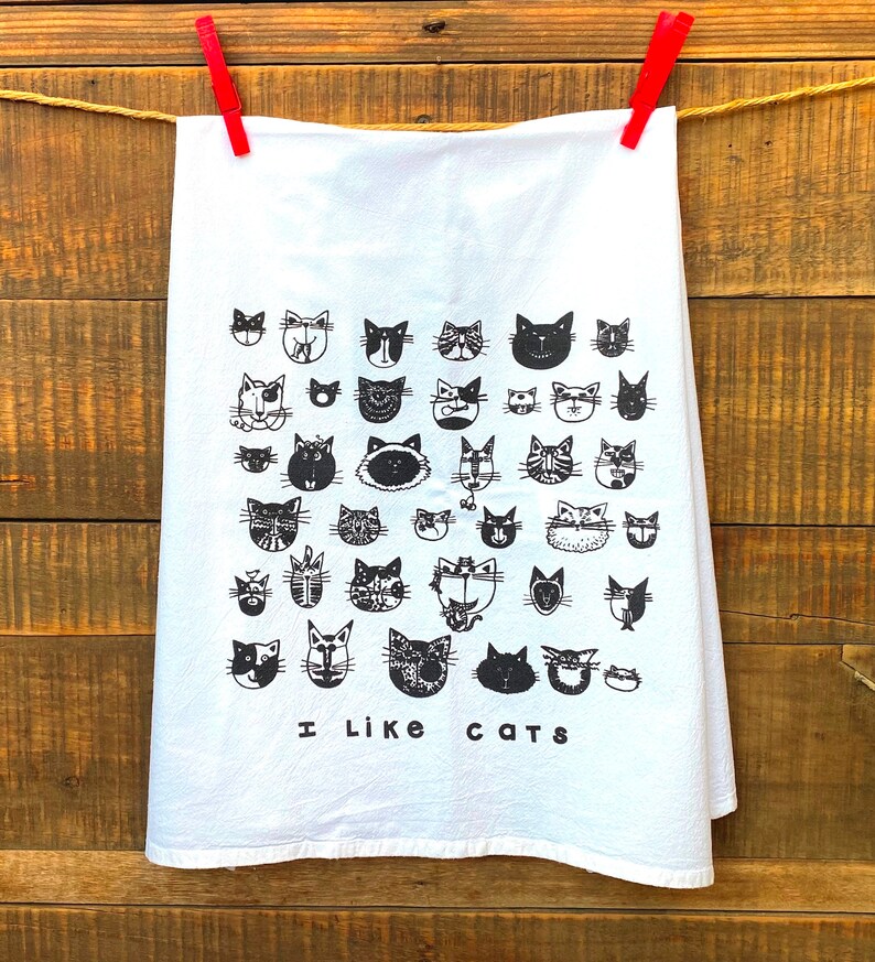 I LIKE CATS Kitchen Towel Etsy