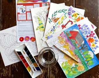 Watercolor Painting Kit ~ Variety Pack