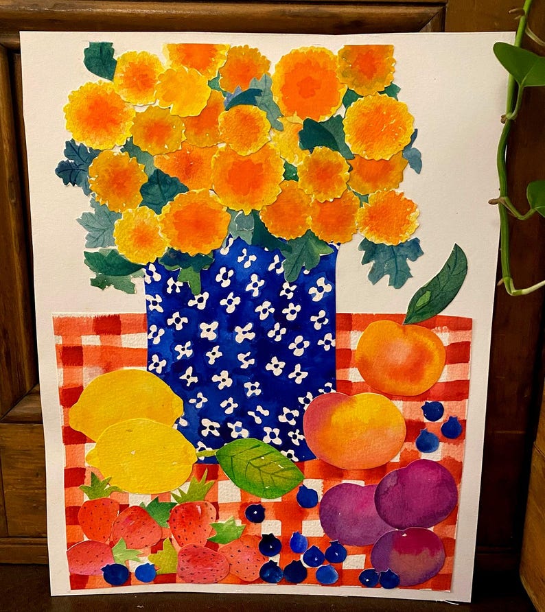 Flowers and Fruit Collage image 1