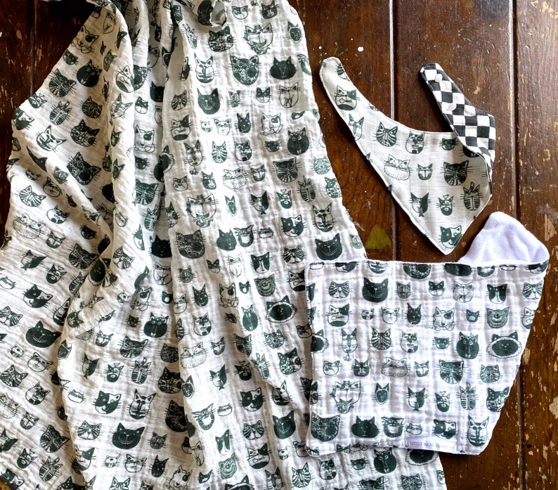 Cats Organic Baby Swaddle Gift Set Etsy
