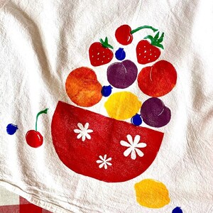 Fruit in Red Bowl Kitchen Towel