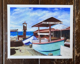 Newport Beach Dory Fleet Giclee Print