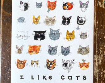 I Like Cats Giclee Print