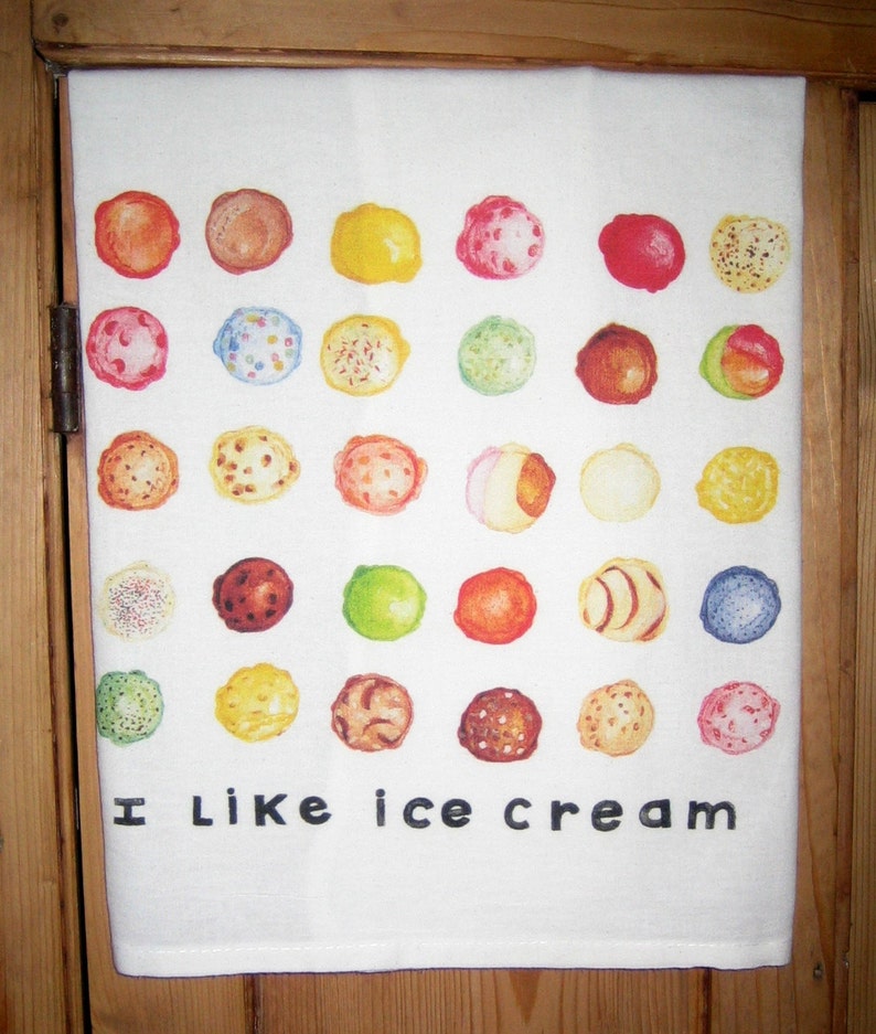 I Like Ice Cream Kitchen Towel Etsy