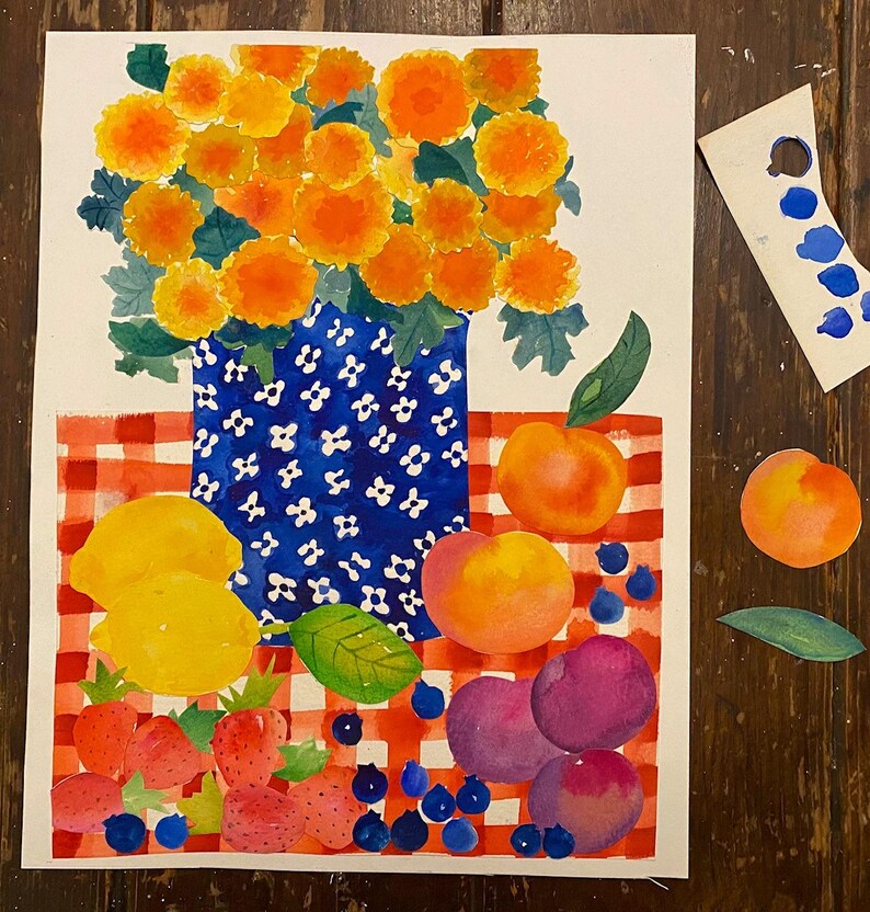 Flowers and Fruit Collage image 2