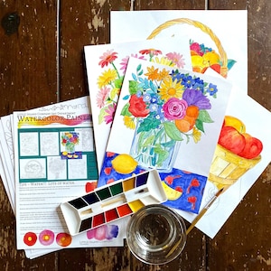 Kit de pintura de acuarela Flores y bodegones Dos