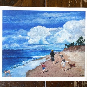 Huntington Beach Dog Beach Giclee Print