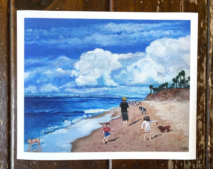 Huntington Beach Dog Beach Giclee Print