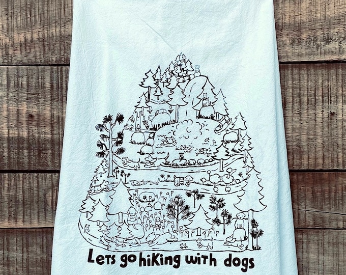 Lets go Hiking with Dogs Kitchen Towel