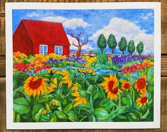 Sunflower Field Giclee Print