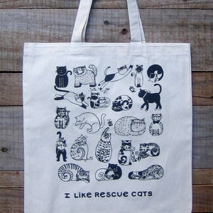I Like Rescue Cats Natural Cotton Tote