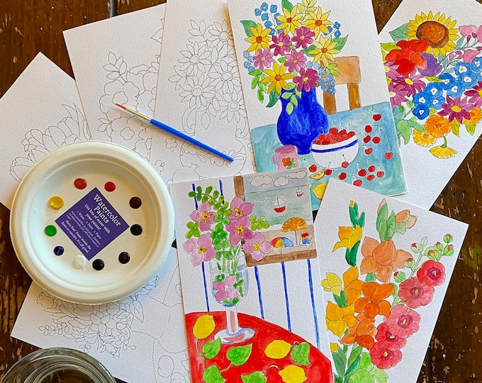 Painting Party Pack for Eight ~ Flowers and Fruit