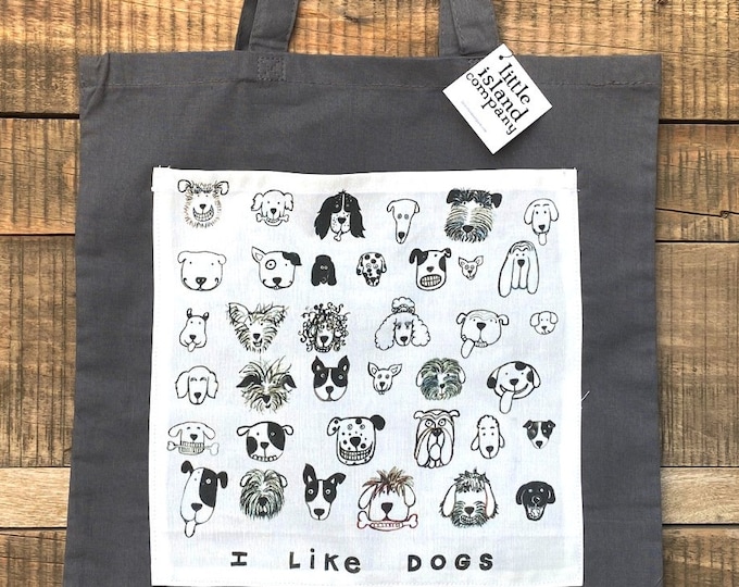 I Like Dogs Big Pocket Market Tote