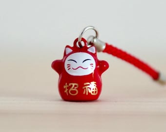 招き猫キーホルダー01 - 幸運のお守り - 繁栄、富、幸福をもたらす日本の招き猫 -かわいいギフト