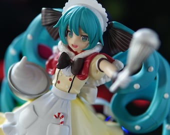 Hatsune Miku Holiday Figure | Super Cute Whipping Cream Version Statue | Kawaii Vocaloid Anime Collectible Gift