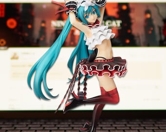 Hatsune Miku Premium Figure | Kawaii Dancing Style Vocaloid Statue | Cheerful Energy Anime Collectible | Cute Japanese Character Toy