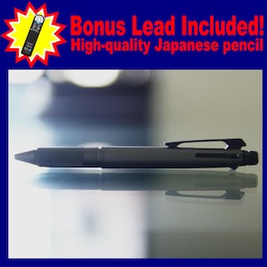 Mitsubishi Pencil Jetstream Metal Edition | 4&1 | Gunmetal | Made in Japan | Equipped with Lite touch ink | ballpoint pen |